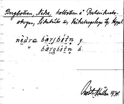Bild på arkivkortet för arkivposten Bergbotten, Nedra