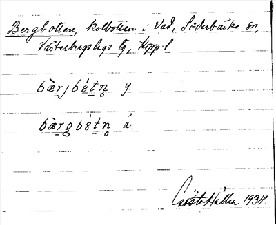 Bild på arkivkortet för arkivposten Bergbotten