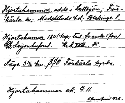 Bild på arkivkortet för arkivposten Hjortahammar