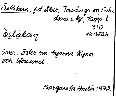 Bild på arkivkortet för arkivposten Öståkern