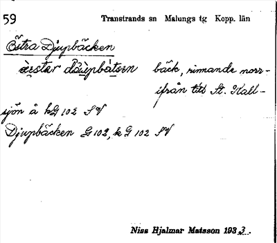 Bild på arkivkortet för arkivposten Östra Djupbäcken