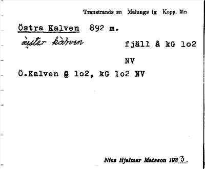 Bild på arkivkortet för arkivposten Östra Kalven