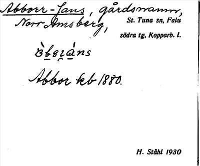 Bild på arkivkortet för arkivposten Abborr-Jans