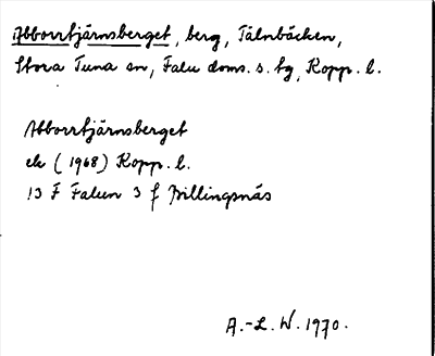 Bild på arkivkortet för arkivposten Abborrstjärnsberget
