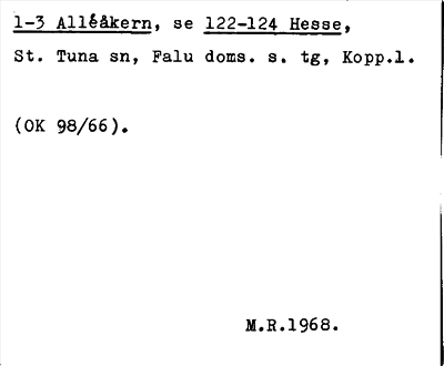 Bild på arkivkortet för arkivposten Alléåkern, se 122-124 Hesse