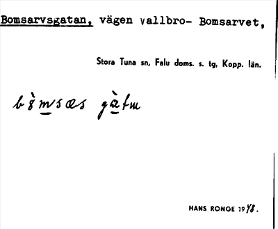 Bild på arkivkortet för arkivposten Bomsarvsgatan