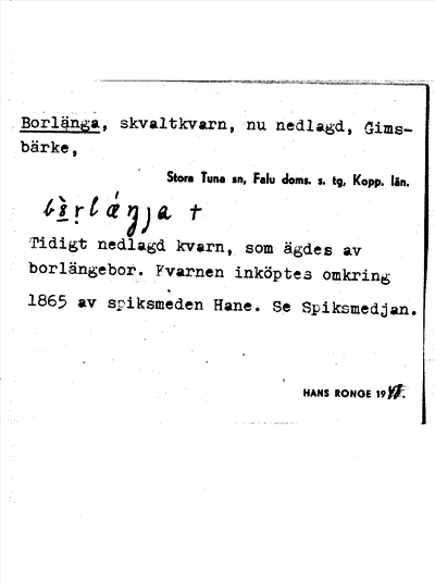 Bild på arkivkortet för arkivposten Borlänga
