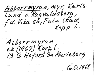 Bild på arkivkortet för arkivposten Abborrmyran