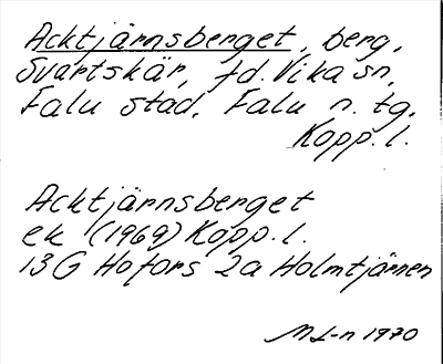 Bild på arkivkortet för arkivposten Acktjärnsberget