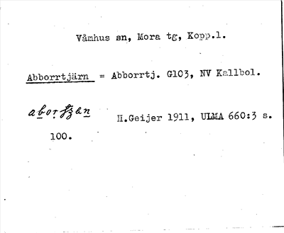 Bild på arkivkortet för arkivposten Abborrtjärn = Abborrtj.