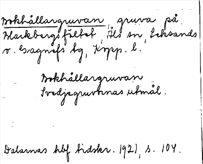 Bild på arkivkortet för arkivposten Bokhållargruvan