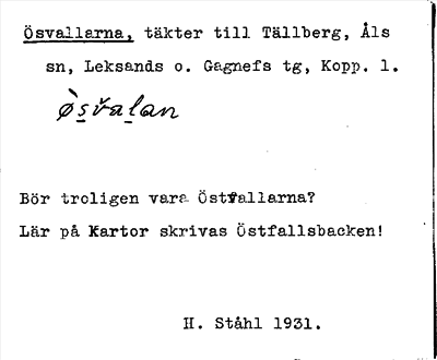 Bild på arkivkortet för arkivposten Ösvallarna