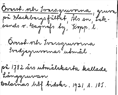 Bild på arkivkortet för arkivposten Överst- och Ivarsgruvorna