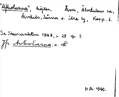 Bild på arkivkortet för arkivposten »Afholarna»