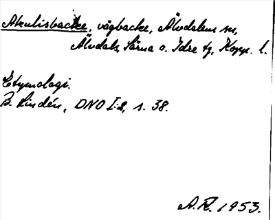 Bild på arkivkortet för arkivposten Akulisbacke