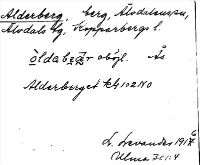 Bild på arkivkortet för arkivposten Alderberg
