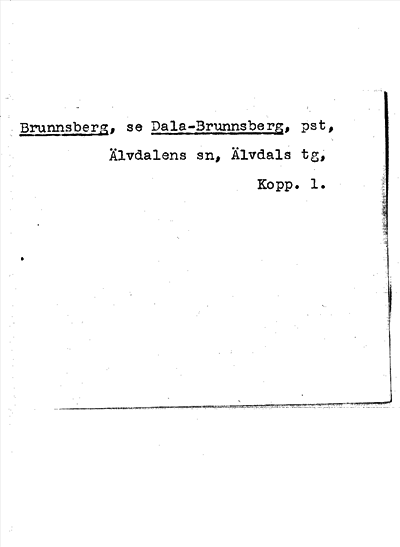 Bild på arkivkortet för arkivposten Brunnsberg, se Dala-Brunnsberg