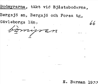 Bild på arkivkortet för arkivposten Bodmyrarna