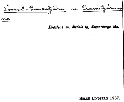 Bild på arkivkortet för arkivposten Överst-Gravartjärn, se Gravartjärnarna