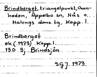 Bild på arkivkortet för arkivposten Brindberget