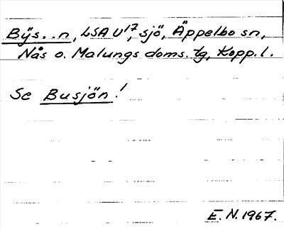 Bild på arkivkortet för arkivposten Bÿs..n, se Busjön