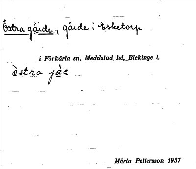 Bild på arkivkortet för arkivposten Östra gärde