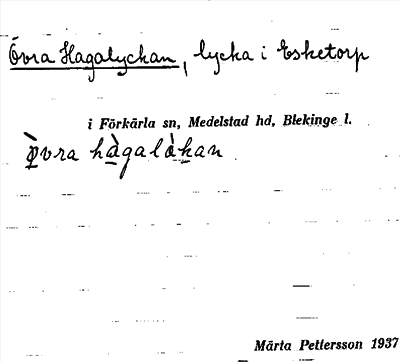 Bild på arkivkortet för arkivposten Övra Hagalyckan