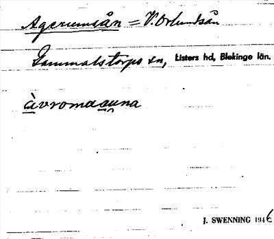 Bild på arkivkortet för arkivposten Agerumsån = V.Orlundsån