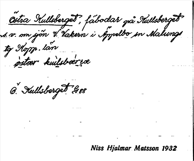 Bild på arkivkortet för arkivposten Östra Kullsberget