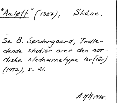 Bild på arkivkortet för arkivposten »Aaløff»
