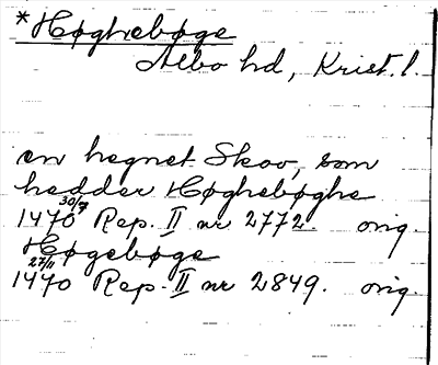 Bild på arkivkortet för arkivposten *Høghebøge