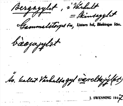 Bild på arkivkortet för arkivposten Bergagylet