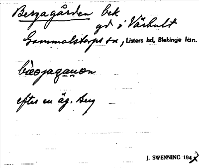 Bild på arkivkortet för arkivposten Bergagården
