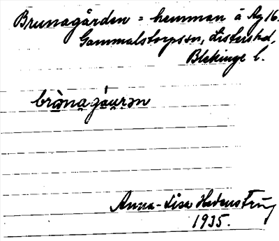 Bild på arkivkortet för arkivposten Brunagården