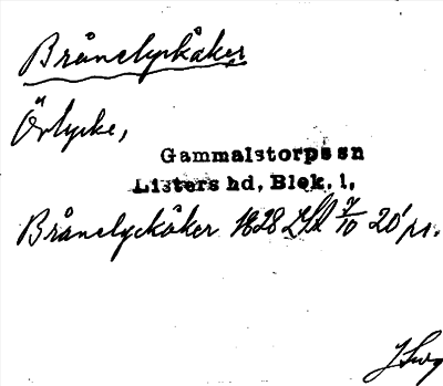 Bild på arkivkortet för arkivposten Brånelyckåker