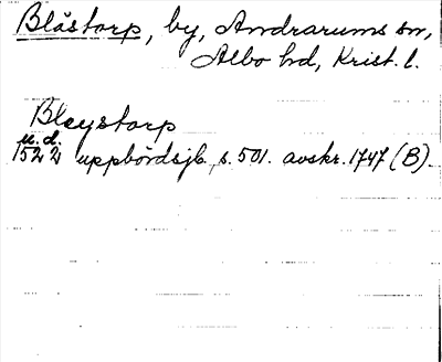 Bild på arkivkortet för arkivposten Blästorp