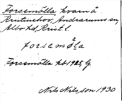 Bild på arkivkortet för arkivposten Forsemölla