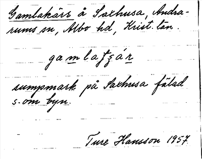 Bild på arkivkortet för arkivposten Gamlakärr