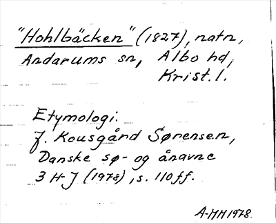Bild på arkivkortet för arkivposten »Hohlbäcken»