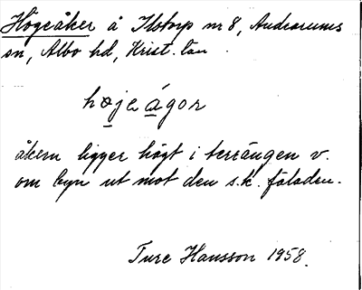 Bild på arkivkortet för arkivposten Högeåker