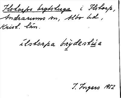 Bild på arkivkortet för arkivposten Ilstorps brytstuga