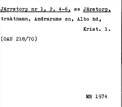 Bild på arkivkortet för arkivposten Järrstorp, se Järstorp