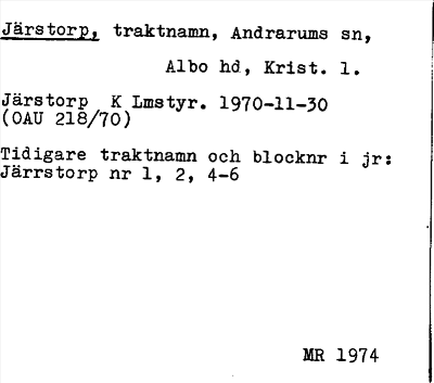 Bild på arkivkortet för arkivposten Järstorp