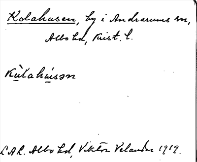 Bild på arkivkortet för arkivposten Kolahusen