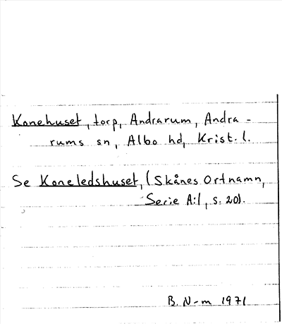 Bild på arkivkortet för arkivposten Konehuset, se Koneledshuset