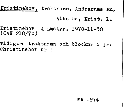 Bild på arkivkortet för arkivposten Kristinehov