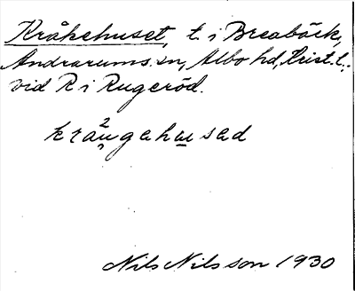 Bild på arkivkortet för arkivposten Kråkehuset