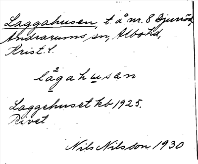 Bild på arkivkortet för arkivposten Laggahusen