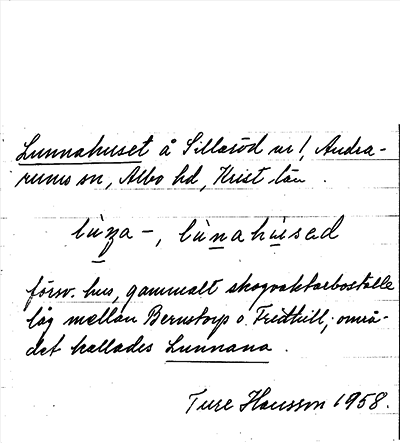 Bild på arkivkortet för arkivposten Lunnahuset