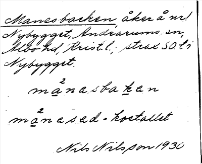 Bild på arkivkortet för arkivposten Manesbacken